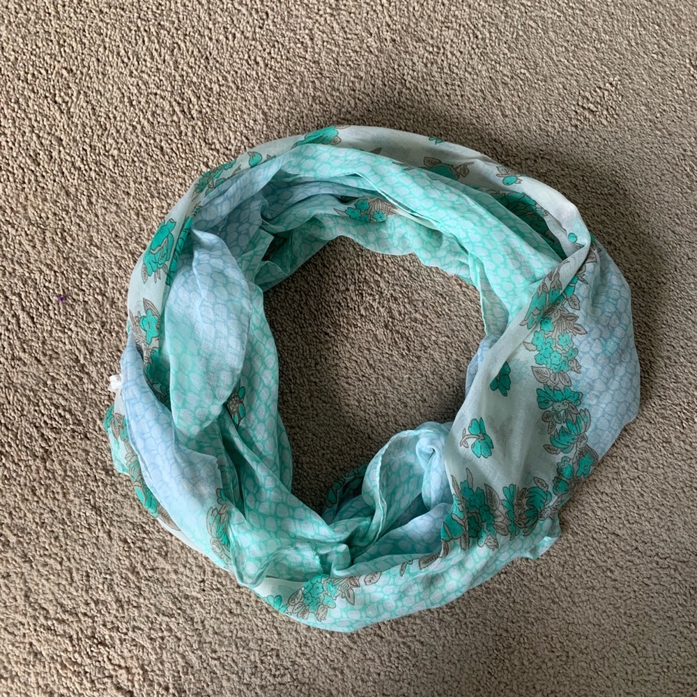 Blue/Green Floral Scarf by Do everything in love